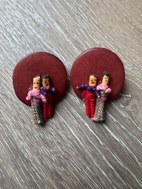Guatemalan worry doll earrings